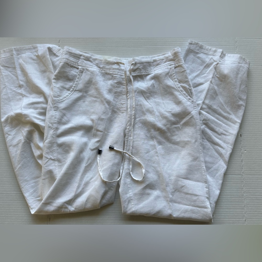 Adrienne‎ Vittadini Linen blend Women's Pants M Off White